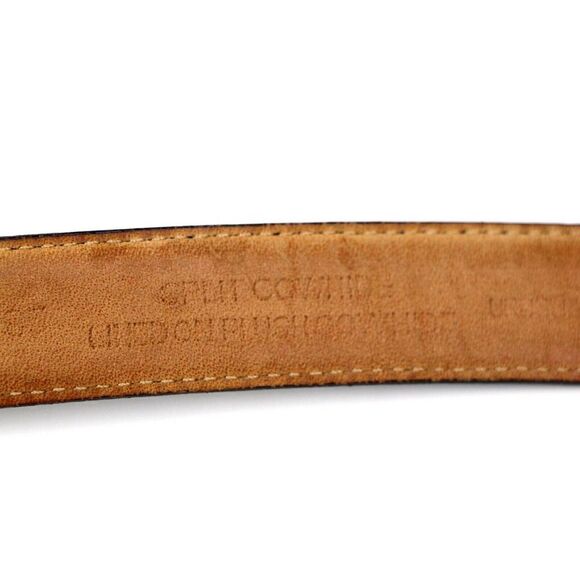 VTG BLACK GENUINE LEATHER 1"Wd STITCHED CASUAL DRESS MEN'S BELT Sz 34/85 (F22 - Picture 9 of 12